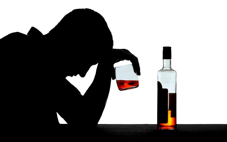 Silhouette of an alcoholic