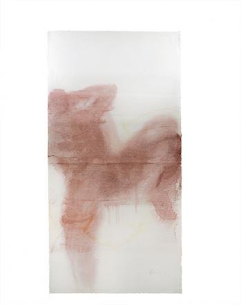 Obra de Miguel Cervantes Díaz Lombardo:Sin título, Óleo a la trementina sobre papel nepalés. Foto tomada del sitio www.lopezquiroga.com